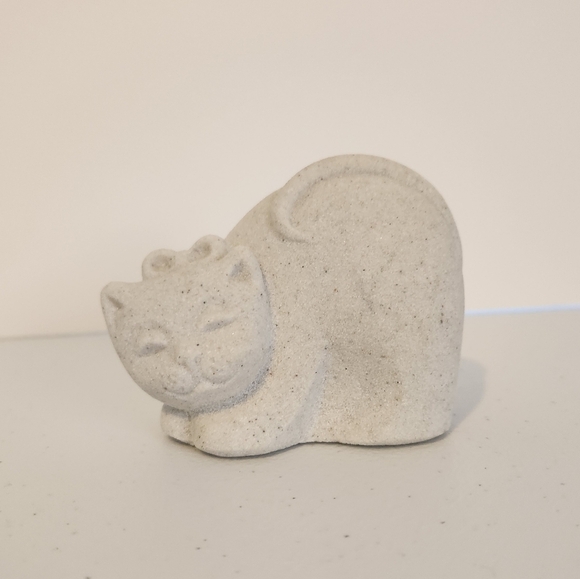 Vintage Marbell Stone Art Museum Belgium 3" Modern Marble Cat Sculpture Figurine - Picture 1 of 7